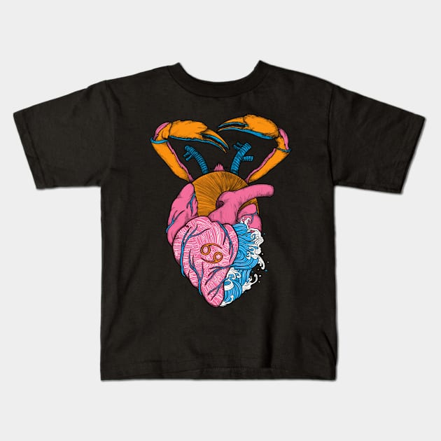 CANCER HEART Kids T-Shirt by Ranggasme